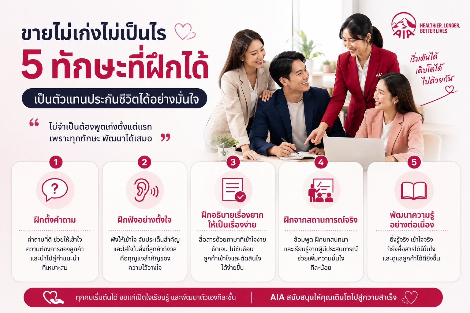 5 ทักษะที่คนขายไม่เก่งสามารถฝึกเพื่อเป็นตัวแทนประกันชีวิต