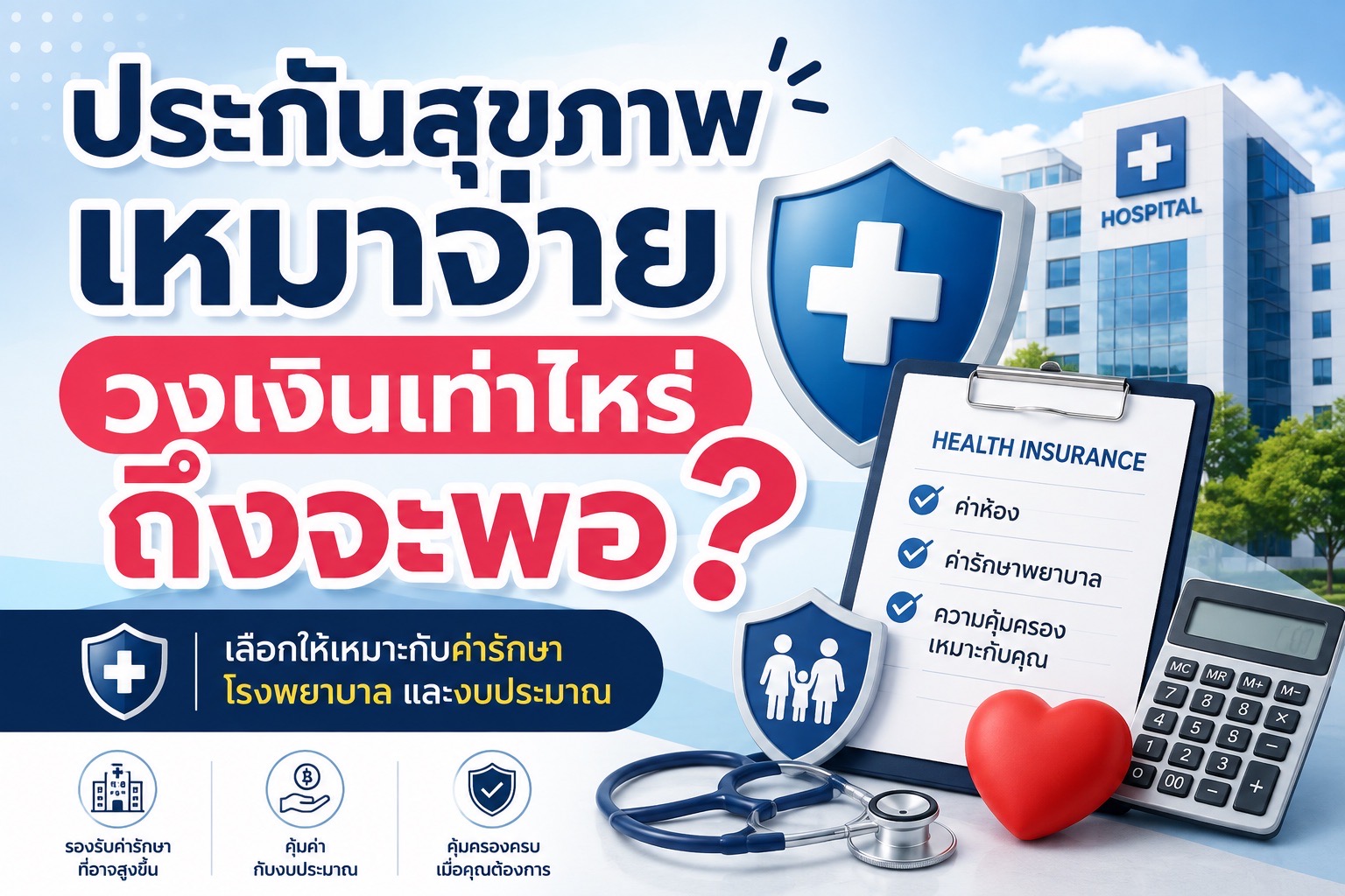 ประกันสุขภาพเหมาจ่าย วงเงินเท่าไหร่ถึงจะพอ